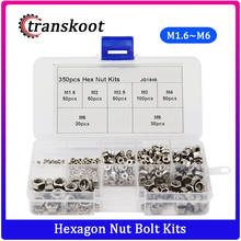 350pcs Stainless Steel A2 Hex Hexagon Nut Bolt Kits 2024 - buy cheap