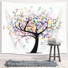 Music Life гобелен с изображением деревьев музыкальная нота гобелен настенный для Спальня красочные гобелены пляжные Одеяло Колледж общежития домашний декор 2024 - купить недорого