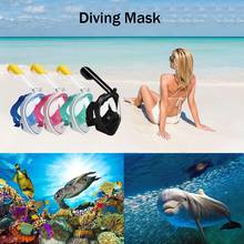 Маска для дайвинга, новинка, маска для плавания с аквалангом, противотуманная, полный комплект для лица, безопасная Водонепроницаемая трубка, подводные маски для детей и взрослых 2024 - купить недорого