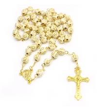 QIGO-collar con colgante de cruz de Jesús para hombre y mujer, Cruz dorada de plástico con cadena larga, joyería de oración calmante 2024 - compra barato
