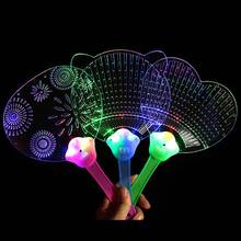 Cute Butterfly Bee LED Light up Flashing Flat Hand Fan Toy Concert Party Favors 2024 - buy cheap