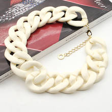 African White Beige Acrylic Cuban Link Chain Choker Necklace For Women Punk Chunky Hip Hop Statement Collar Jewelry 2024 - buy cheap