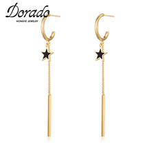 Dorado Black Lacquer Star Shape Drop Earrings for Women Long Tassel Dangle Chain Fashion Jewelry Brincos Gift Wedding Bijoux 2024 - buy cheap