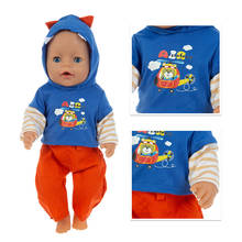 Одежда синего цвета, 17 дюймов, 43 см, Одежда для кукол, Одежда для новорожденных, платье для малышей, подарок на день рождения 2024 - купить недорого