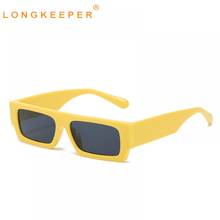 2021 Trendy Rectangle Sunglasses Women Men Luxury Brand Yellow Square Sun Glasses Ladies Travel Retro Oculos Lunette De Soleil 2024 - buy cheap