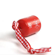 Vermelho cilíndrico jingle bell 25mm natal snowflower pequeno sino árvore pendurado decoração para casa natal decoração 2024 - compre barato