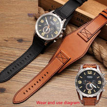 Genuine leather bracelet mans high-grade watchband 22mm 24mm for Fossil watch band with mat handmade leather watch strap 2024 - buy cheap