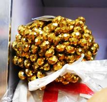 Fltmrh cor dourada brilhante 3*4mm 140 peças rondelle áustria contas de vidro cristal facetado contas soltas espaçador para fabricação de joias 2024 - compre barato