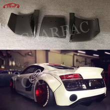 3 PCS Carbon Fiber Rear Diffuser Lip Splitters Aprons for Audi R8 V8 V10 2013 - 2016 FRP Car Bumper Guard Plate Spoiler 2024 - buy cheap