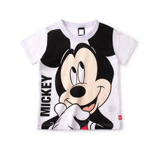 Disney летнее платье с мультипликационным принтом «Микки Маус», «Дональд Дак» футболка для мальчиков и девочек хлопковые топы с коротким рукавом, модная одежда 2024 - купить недорого