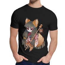 Camiseta de verano para hombre, camiseta con diseño de dibujos animados de zorro misterioso, de buen algodón, nueva 2024 - compra barato