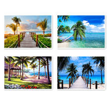 5D DIY diamond painting landscape beach kit full circle diamond embroidery mosaic art picture rhinestone home decoration gift 2024 - buy cheap