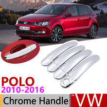 for Volkswagen VW POLO 6R 6C MK5 2010~2016 Chrome Door Handle Cover Car Accessories Stickers Trim Set 2011 2012 2013 2014 2015 2024 - buy cheap