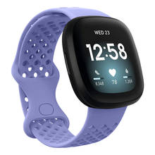 Спортивные часы ремешок для Fitbit Versa 3 ремешок мягкий дышащий Силиконовый Браслет для Fitbit Sense аксессуары для женщин и мужчин S L 2024 - купить недорого