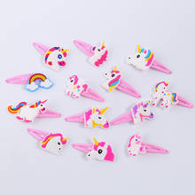 10pcs/lot Unicorn Horse Hair Clips Lovely Animal PVC Cartoon Hairpins Girls Hair Accessories Barrette Headwear 2024 - buy cheap