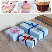 10 pçs caixa de papel kraft cupcake com janela clara festa de aniversário casamento caixa de bolo cupcake caixa de embalagem por atacado 2024 - compre barato