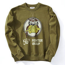 Vintage casual sweatshirts outono e inverno masculino 490g tecido pesado estilo militar 56 flighter grupo impressão pulôver hoodies 2024 - compre barato