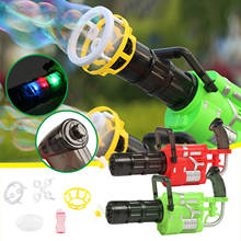 Gatling-pistola de burbujas de juguete para niños, soplador de burbujas automático de 8 agujeros, máquina de burbujas mágica para verano, regalo de cumpleaños para niños, 20ml W * 2024 - compra barato