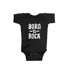 New Rock Black Cotton Short Sleeve Baby Bodysuit Baby Boys Girls Clothes Funny Baby Clothing 0-24M 2024 - buy cheap