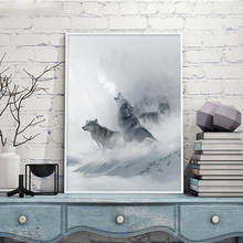 Snow Mountain Wolf Landscape Poster Nordic Style Canvas Art Print Painting  Wall Picture For Living Room Modern Home Decor 2024 - buy cheap