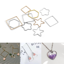 30Pcs Copper Frame Geometric Bezel Hollow Base UV Resin Craft Blank Heart Charms Pendants DIY Earring Necklace Jewelry Making 2024 - buy cheap