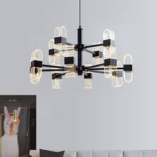 Modern Creative Black LED Chandelier Aluminum Living Room Villa Luxury Hanging Lamp Restaurant Bedroom Indoor Lighting Fixtures 2024 - buy cheap
