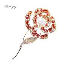 Orange Red rose Brooch Pin for Women's Vitage Flower Brooch Jewelry Clothes Scarf Buckle Garment Accessories Fine Jewelry Gifts 2024 - buy cheap