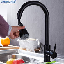 Kraan Keuken Black Kitchen Sink Faucet Pull Down Brass Tap Hot Cold Water Mixer Taps 360 Degree Rotation Copper Faucets Torneira 2024 - buy cheap