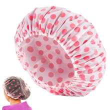 Waterproof Bath Shower Cap Thicken Elastic Hair Salon Cover Cap Lovely Women Dots Bath Hat Bathroom Accessories Hair Bonnet Caps 2024 - buy cheap