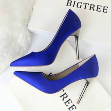 BIGTREE Shoes Plus Size 34-43 Woman Pumps Silk Women Heels Shoes Spring Women Shoes Stiletto Wedding Shoes 11 Colour Sexy Heels 2024 - buy cheap