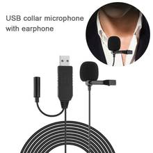 Mini USB Microphone with Headphone for Portable Clip-on Lapel Microphone Fit for Android Smartphone DSLR Camera PC Laptops 2024 - buy cheap