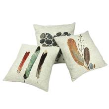 Fundas de almohada para decoración de Hotel, Fundas de almohada de algodón con plumas y piedras, 45Cm x 45Cm y 30Cm x 50Cm, cuadradas, para decoración del hogar 2024 - compra barato