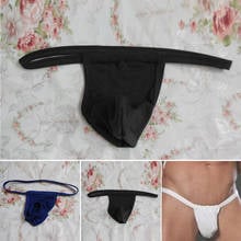 1PCS Mens Sexy Bikinis Briefs Low Rise Gay G-string Bulge Pouch Underwear T-back Thong One Size 3 Colors 2024 - buy cheap