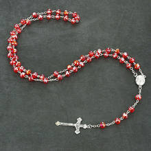 Virgin Mary Rosary Pendant Necklaces crystal beads Prayer Neckless Catholic Crucifix Cross necklace Statement Religious Jewelry 2024 - buy cheap