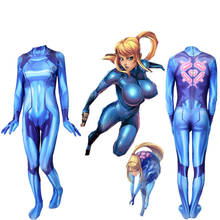 METROID Samus Zero-Conjunto de disfraz Unisex, mono con estampado 3D de Anime, elástico, ajustado, de manga larga, talla grande 2024 - compra barato