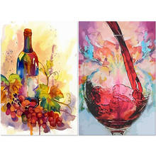 Pintura al óleo de paisaje fotopersonalizada por números, pintura DIY de vino tinto sobre lienzo sin marco, 60x75cm, pintura Digital a mano 2024 - compra barato