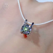 Colar pingente de moissanite 1ct 2ct, cor real d, diamante de laboratório, prata 100% s925, para mulheres 2024 - compre barato