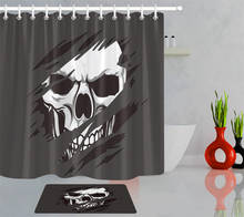 LB Halloween Skull Black White Shower Curtain Bathroom Extra Long Waterproof Polyester Fabric For Bathtub Decoration 2024 - buy cheap