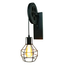 Creative Lifting Pulley Light Retro Loft Vintage Wood Black Wall Lamp Aisle Bedside Corridor Porch Restaurant Bar Cafe Light Bra 2024 - buy cheap