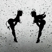 Car Stickers Sexy Angel and Devil Girl Decorative Motorcycle Decals Accessories Creative Sunscreen Waterproof PVC,18cm*15cm 2024 - buy cheap