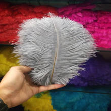 Wholesale! 100 PCS/a lot of beautiful gray ostrich feathers 20-25 cm / 8-10 inches wedding celebration decoration 2024 - buy cheap