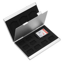 Mini caixa de armazenamento para cartão de memória, caixa protetora de armazenamento de cartão sd/tf de liga de alumínio, acessórios de armazenamento 2024 - compre barato