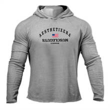 Camiseta con capucha para hombre, ropa de secado rápido para culturismo, ajustada, deportiva, Fitness, gimnasio 2024 - compra barato