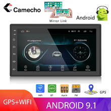Универсальный Автомобильный мультимедийный плеер Camecho 2 Din 7 дюймов на ОС Android 9,1 с Bluetooth, Wi-Fi, GPS, FM-радио, поддержка камеры заднего вида 2024 - купить недорого