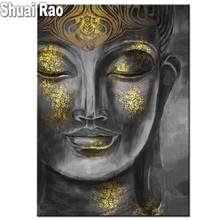 Completo quadrado redondo pintura de diamante zen cabeça de buda estátua 5d imagens para bordado novo mosaico de diamantes 2021 novo presente de páscoa, 2024 - compre barato