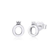 Memnon 2019 New Autumn earings silver 925 Polished Crown O Stud Earrings for women 925 Sterling Silver earring fine Jewelry 2024 - buy cheap