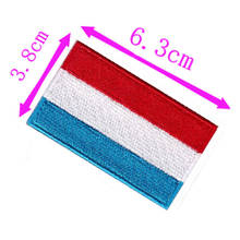 Luxemburgo bandeira bordado remendo 6.3cm de largura ferro de alta qualidade em costurar no suporte/mão artesanato/applique/bolso reino 2024 - compre barato