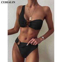 New One shoulder Cutout Women Swimsuit Sexy Split Swim Suit Hot Sale Bikini Ladies Solid Beachwear High Quality Swimming Wear 2024 - buy cheap