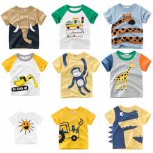 Camiseta de verano para niños, camisa de manga corta de dinosaurio de algodón, informal, bonita, 2-8 años 2024 - compra barato