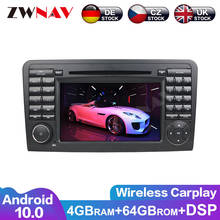 Sistema multimídia automotivo, com dsp, android 10.0, para mercedes benz ml clase w164, 2004-2010, sem dvd, navegação gps, rádio 2024 - compre barato